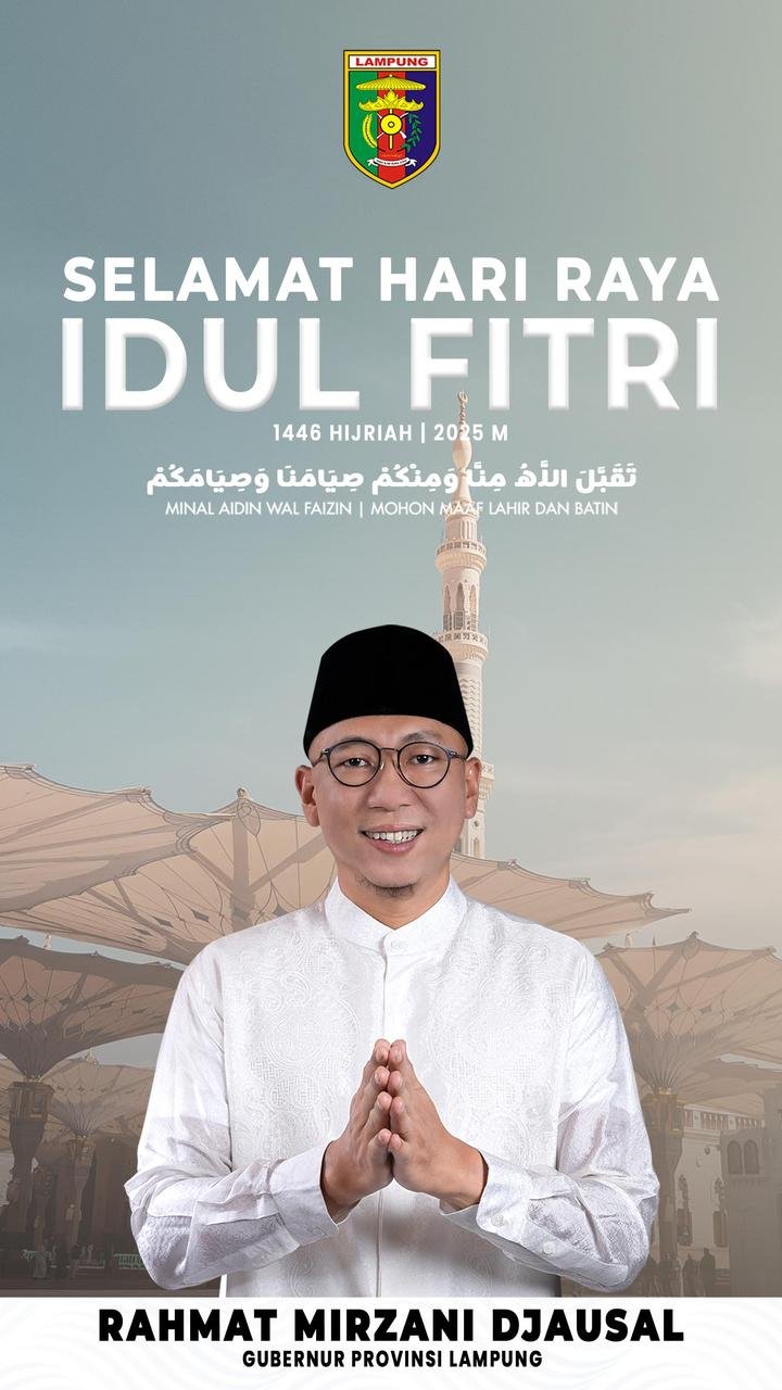 Gubernur Lampung Rahmat Mirzani Djausal Akan Salat Idulfitri Bersama Warga di Lapangan Enggal