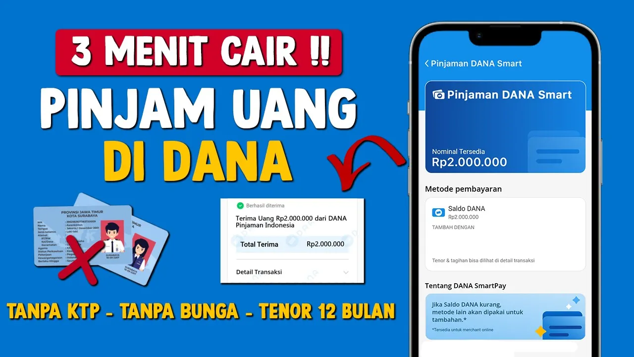 Pinjam Saldo Dana 100 Ribu tanpa KTP dan Bunga, Pinjaman Saldo Dana Langsung Cair ke Rekening