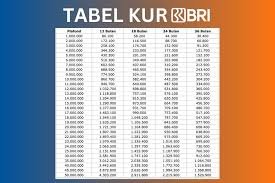 Tabel Pinjaman KUR BRI, Lengkap dengan Syarat dan Cara Pengajuannya Disini