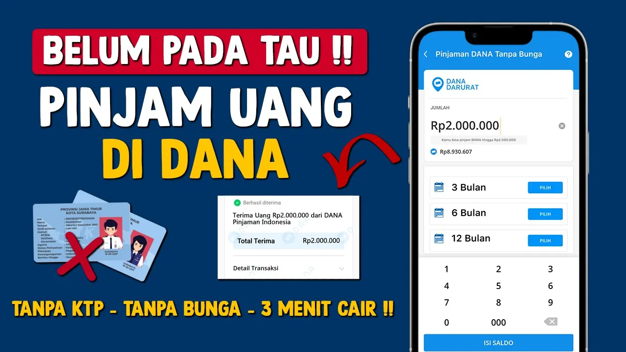 AYO Buruan Gercep Cara Baru Pinjam Saldo Dana 100 Ribu Tanpa KTP, Syarat Mudah