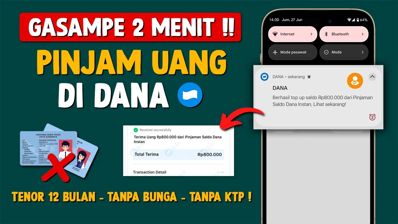 6 Langkah Mudah Pinjam Saldo Dana 100 Ribu tanpa KTP, Proses Cepat dan Pinjaman Saldo Dana Langsung Cair
