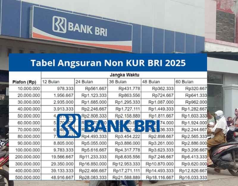 TABEL Pinjaman KUR BRI 2025, Syarat dan Cara Pengajuannya Lengkap Disini