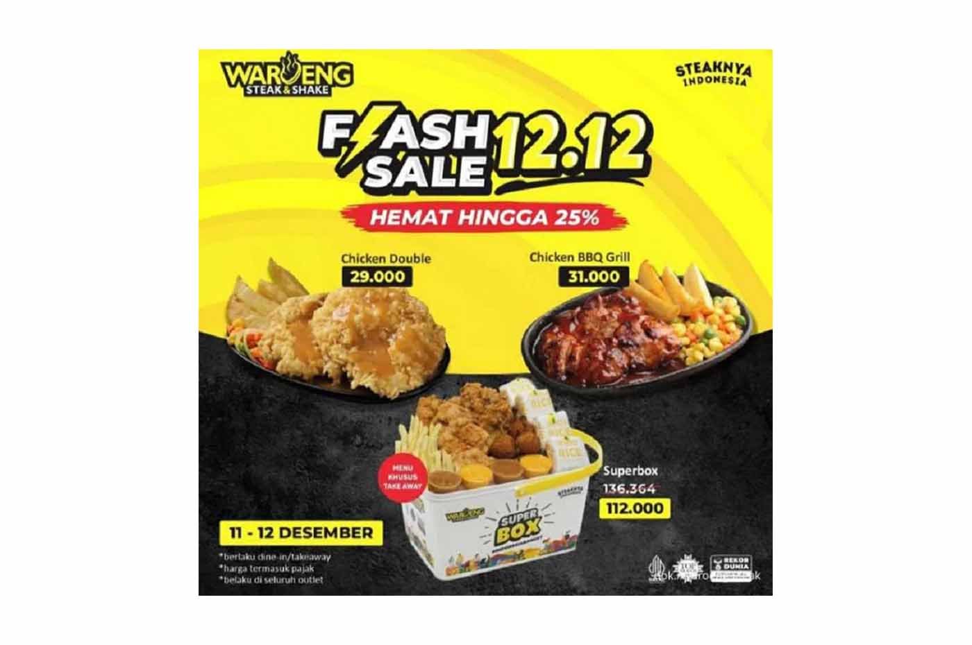 BURUAN Ambil Promo Waroeng Steak & Shake Edisi 12.12, Dapatkan Potongan yang Menggiurkan